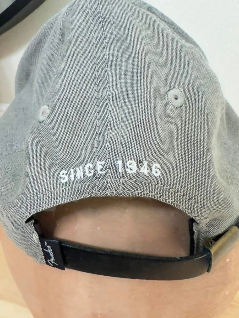 Fender Gray and Black Baseball Cap with White Logo